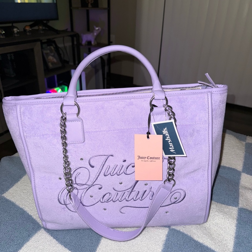 Juicy Couture Lavender Structured Tote w/ Silver Hardware